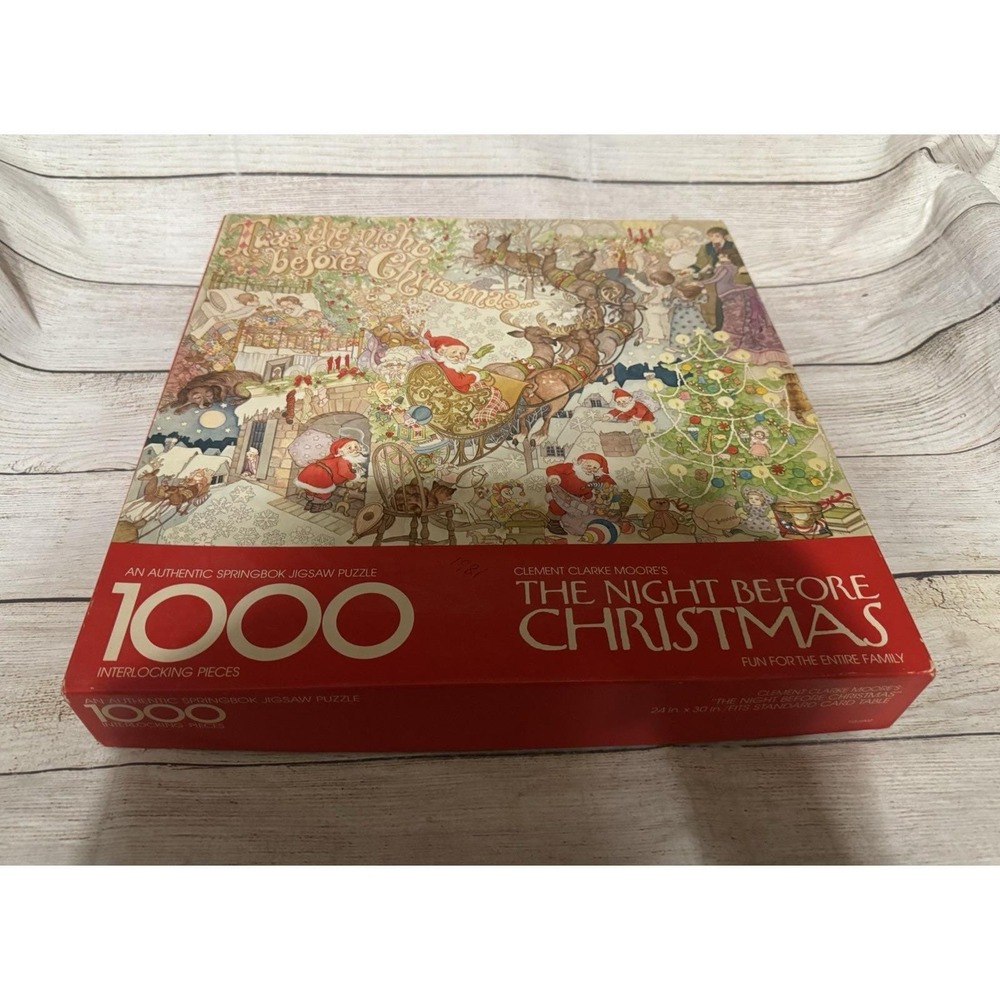 Vtg 81 Springbok The Night Before Christmas Clement Clarke Moores 1000 pc puzzle